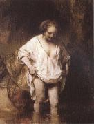 Rembrandt, Hendrickie Bathing in a Stream